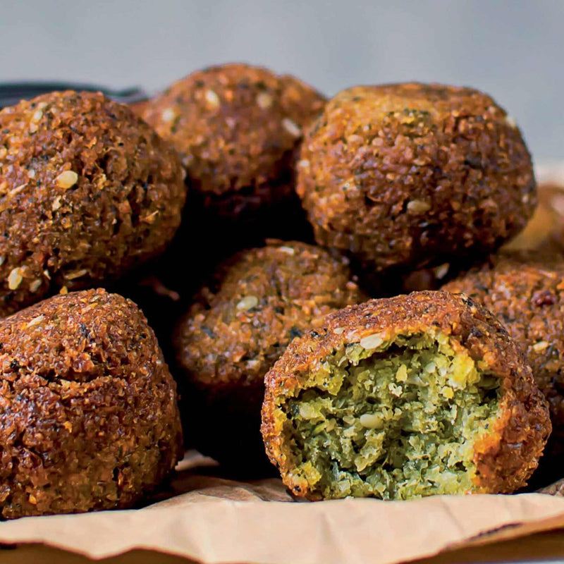 Greek Falafel and Creamy Spinach Orzo