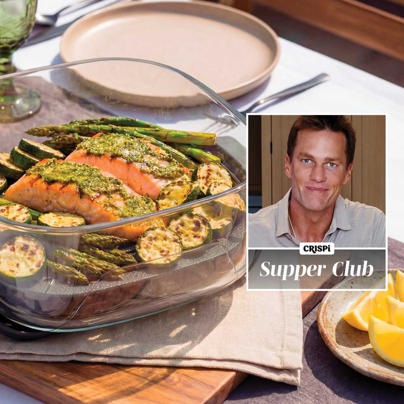 Tom Brady’s Pesto Salmon with Zucchini & Asparagus