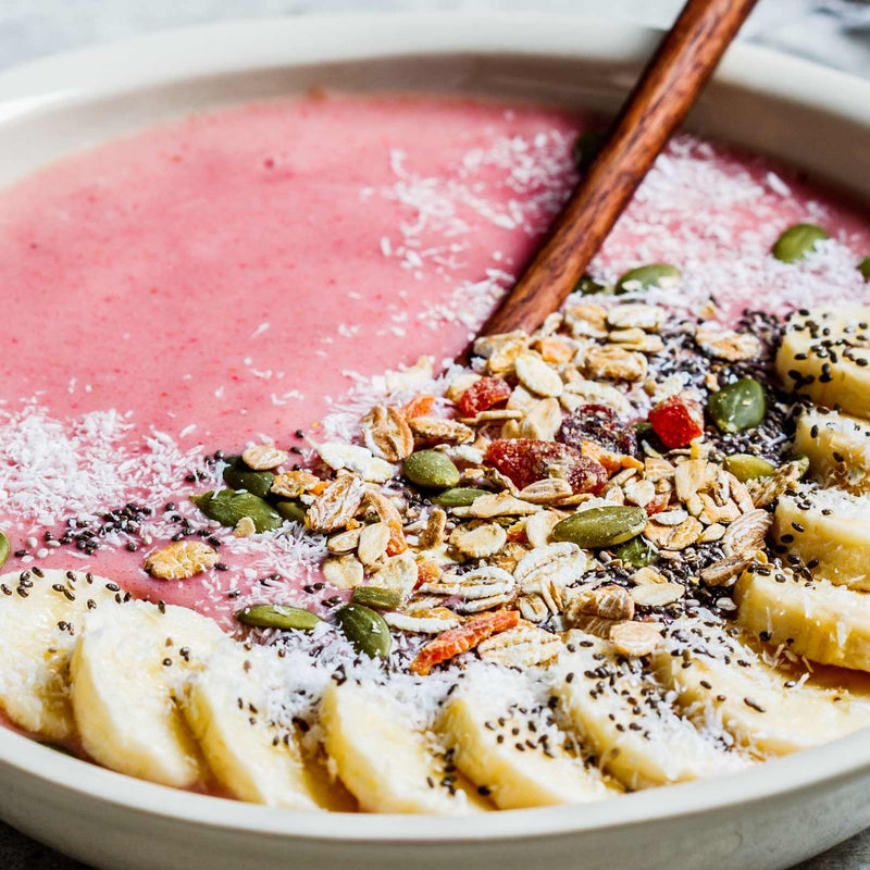 Strawberry Banana Protein Smoothie Bowl