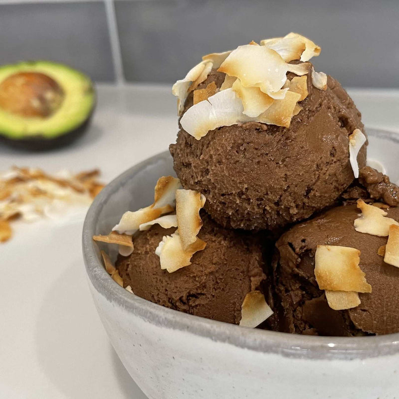 Toasted Coconut Chocolate Avocado Ice Cream