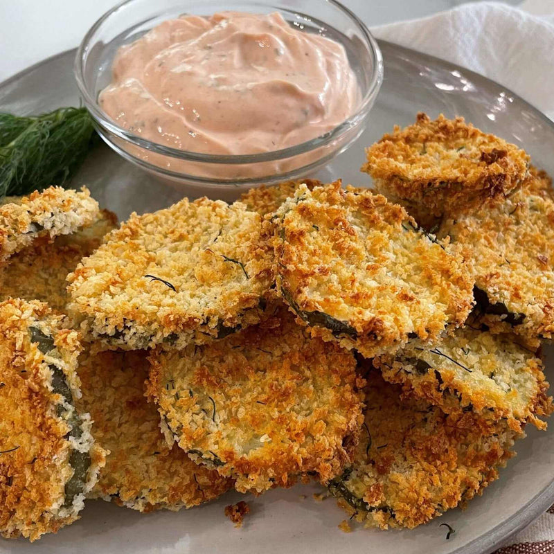 Air Fried Pickles with Spicy Ranch Sauce