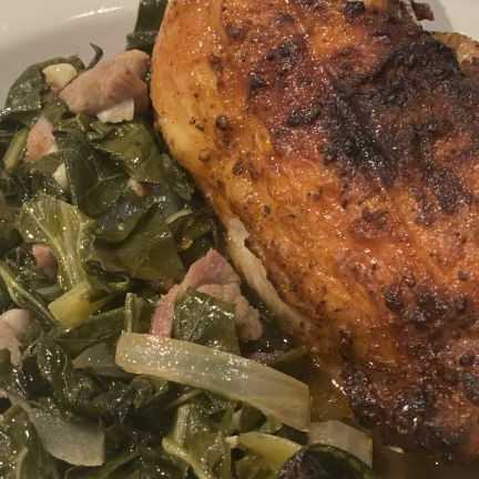 “Barbecue” Chicken and Collard Greens