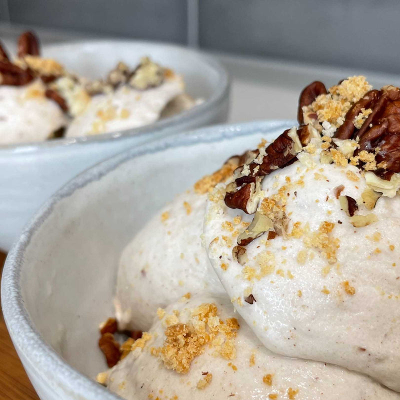 Dairy-Free Coconut Vanilla Pecan Pie Nice Cream