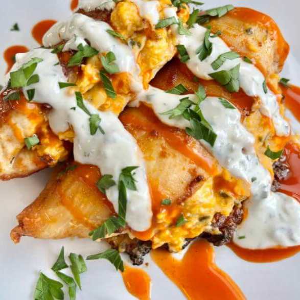 Garlic Buffalo Blue Cheese Stuffed Chicken