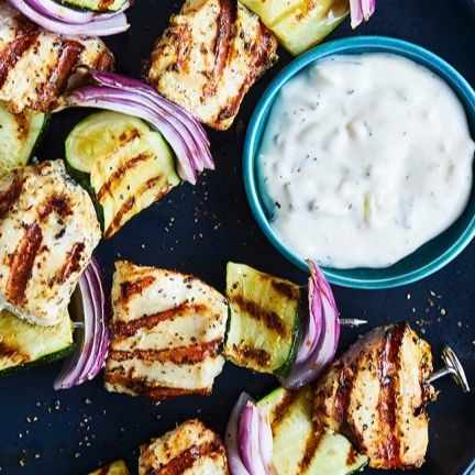 Greek Chicken and Veggie Kebabs