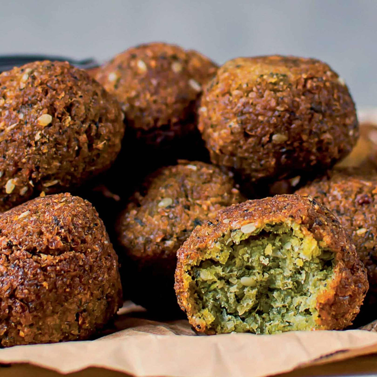 Greek Falafel and Creamy Spinach Orzo