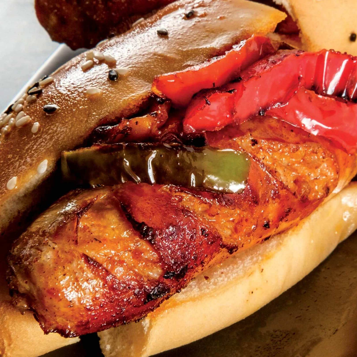 Grilled Chicago-Style Sausage Subs
