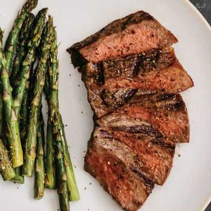 Grilled New York Strip Steak with Asparagus