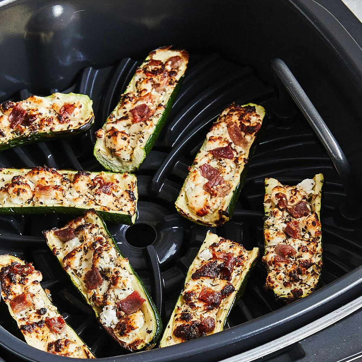 Grilled Zucchini, Prosciutto And Goat Cheese Bites