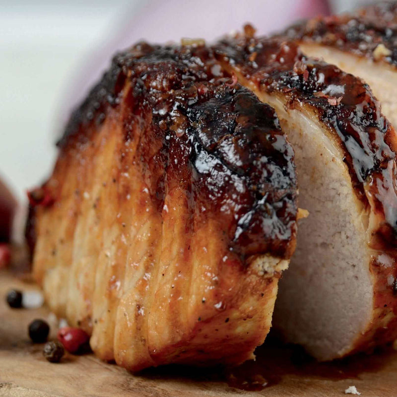 Jerk-Rubbed Pork Loin with Carrots & Sage