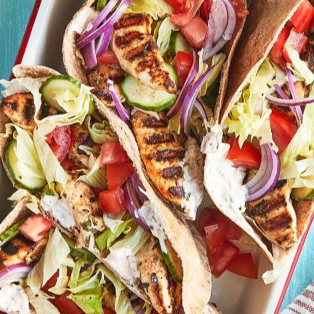 Middle Eastern–Style Chicken Pita Pockets