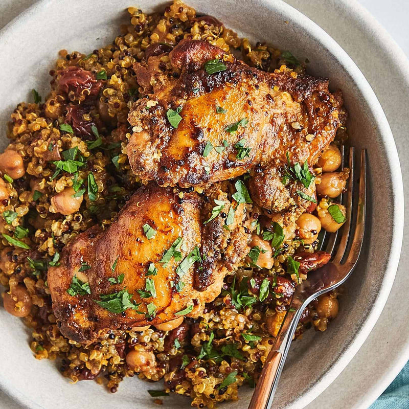 Moroccan-Inspired Chicken and Chickpeas with Quinoa