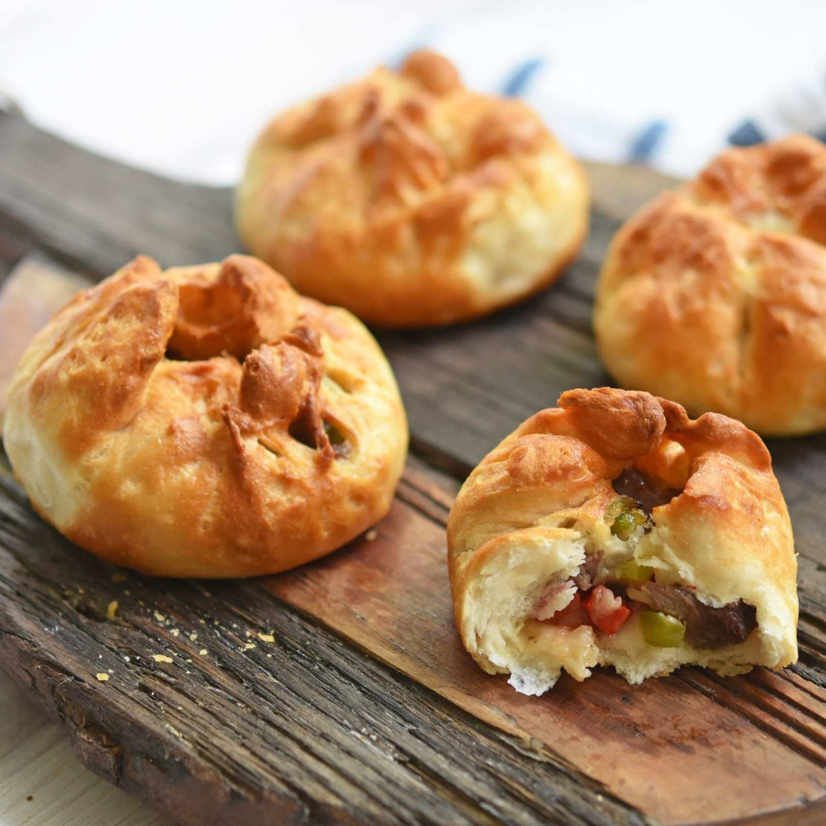 Philly Cheesesteak Stuffed Buns