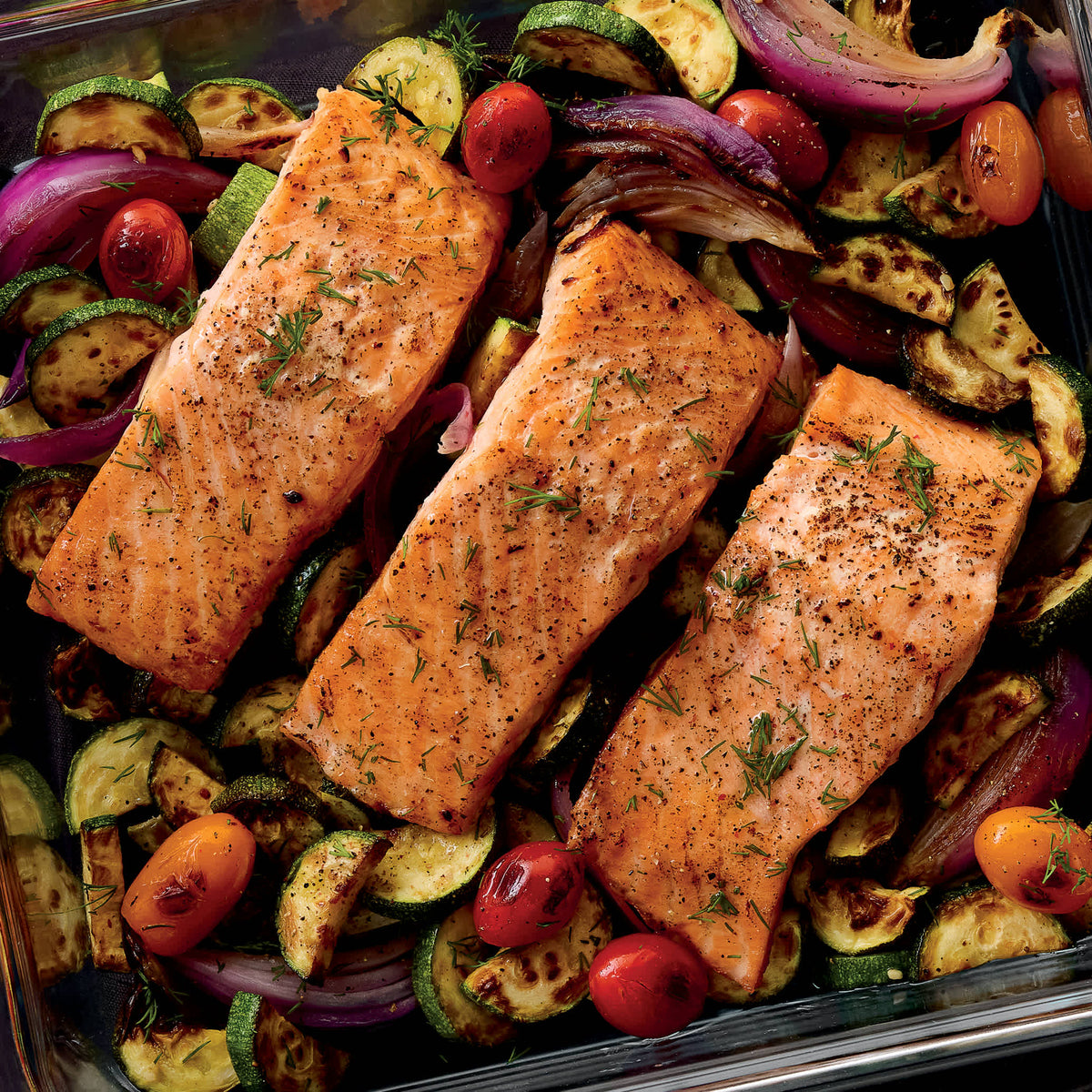 Salmon With Mediterranean Vegetables