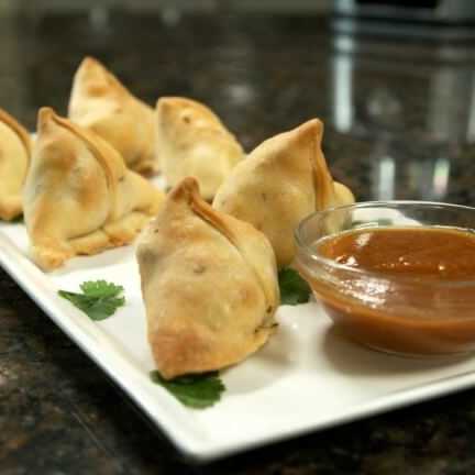Samosas with Apple Butter Chutney