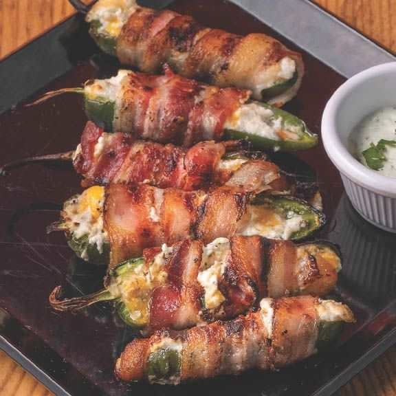 Smoked Grilled Ranch Chicken Breast with Bacon Wrapped Jalapeño Poppers